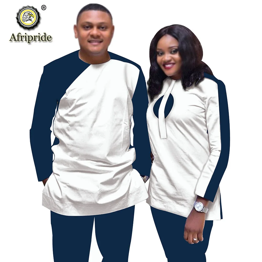 african traditional attire African Couple Clothing Women Suits + Men Clothing Set Dashiki Outfits Shirt and Pant 2 Piece Tracksuit  Wax AFRIPRIDE S20C006 african style clothing