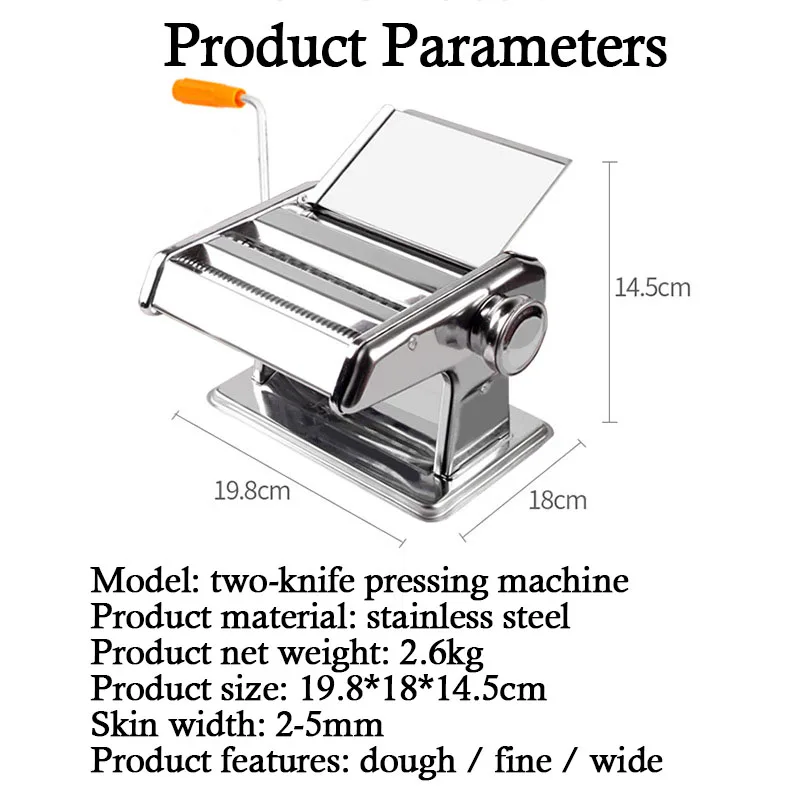 New Two-knife Pressing Machine Hand-cranked Household Pressing Machine Manual Noodle Pressing Noodle Pasta Machine