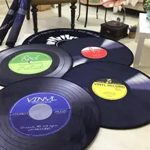 Виниловые пластинки коврики напольные двери коврики круглые темно-синие пластинчатые ковры