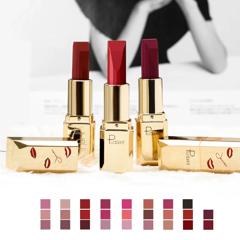 

Matte Lipstick Waterproof Lip Makeup Long Lasting Moisturizer Lip Tint Red Pigment Water-Resistant Lipstick Make Up