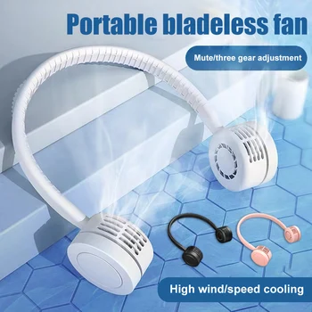 

2020 Mini Portable USB Electrical Fan Travel Outdoor Handheld Cooler Fan Hanging Handheld Neck Negative ion Small fan ventilador