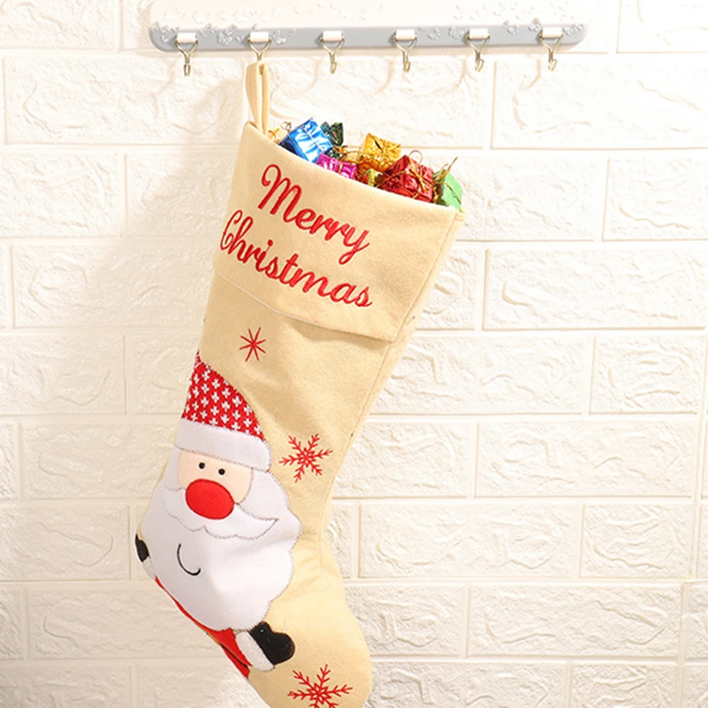 Party Supplies Decorative Non Woven Cloth Kids Christmas Props Pendant Gift Bag Hanging Festival Stocking Sock Large Capacity