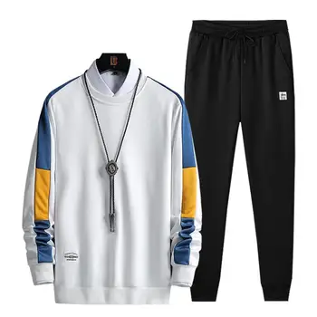 

Sets Tracksuit Men Autumn Spring Hooded Sweatshirt Drawstring Outfit Sportswear 2020 Male Suit Pullover Two Piece Set Casual