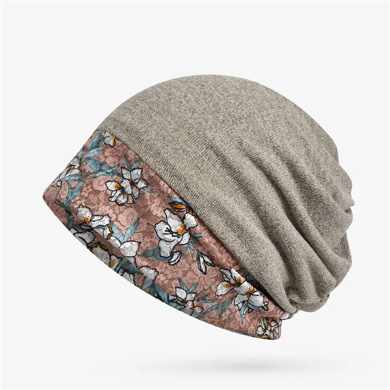 USPOP новые женские шапки Лоскутные skullies модные кружевные вязаные шапочки с цветочным принтом осенне-зимняя шапка