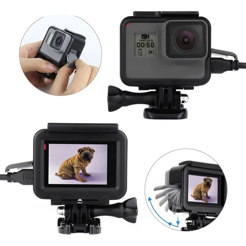 FFYY-для спортивной камеры Gopro Hero защитная рамка Боковая открытая защитная рамка Спортивная камера портативный защитный чехол с объективом C