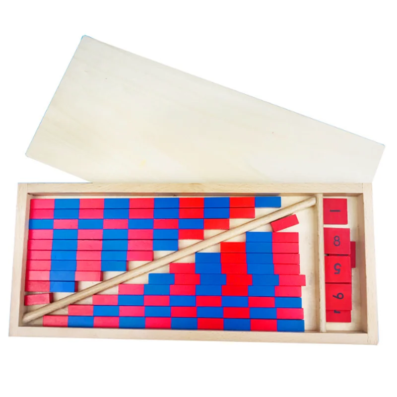 Baby Toy Math-Toy Numerical-Rods Education Learning Wood Kids Classic Bar Red--Blue-Rods