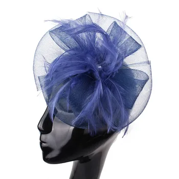 

female event navy married hair accessories women fascinators feathers headdress Gorgeous fancy feather flower hair clips XMF290