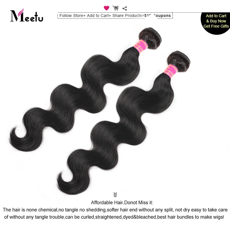 Meetu Body Wave Bundles 100% Human Hair 1/ 3/ 4 Bundles Deal Natural Color 8-28 inch Brazilian Hair Weave Bundles Non Remy Meetu Body Wave Bundles 100% Human Hair 1/ 3/ 4 Bundles Deal Natural Color 8-28 inch Brazilian Hair Weave Bundles Non Remy