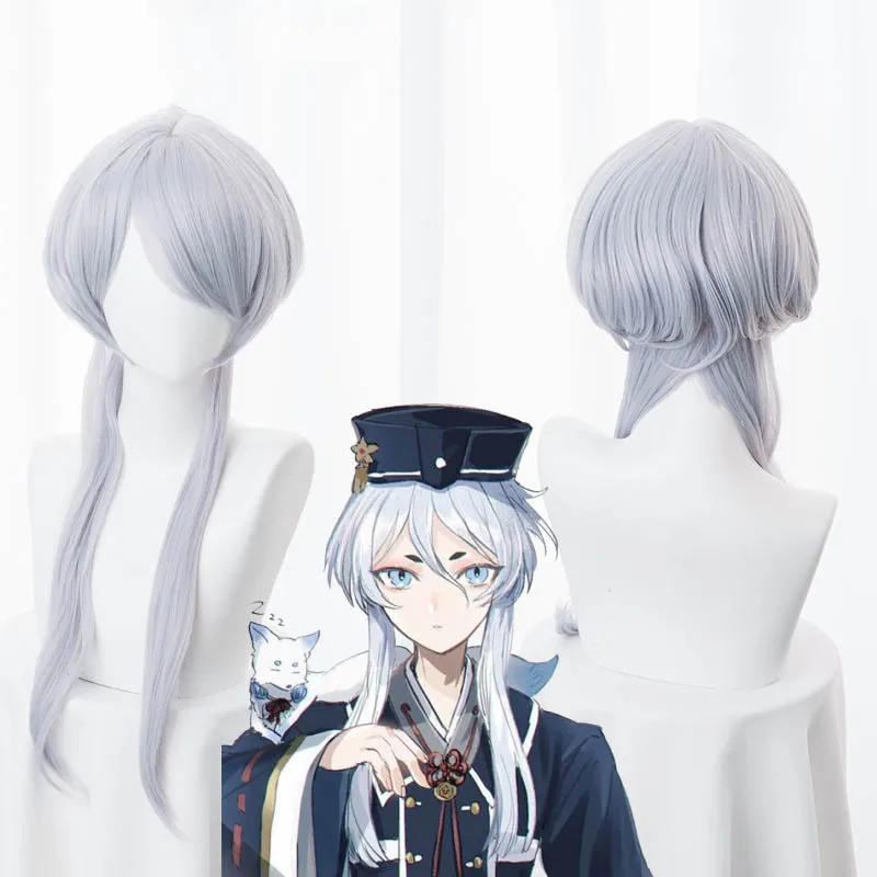 Morematch Touken Ranbu Online хакусан Ёсимицу серебристый парик Косплэй происхождения синтетические волосы, способный преодолевать Броды для взрослых Ролевая игра