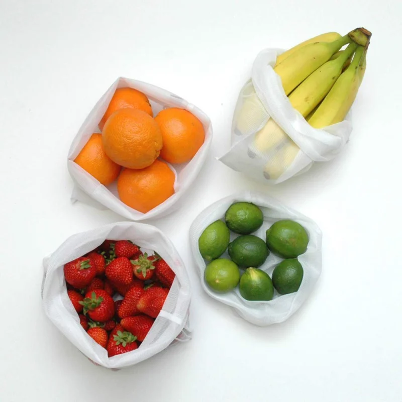 5 шт. прочная сетка жгут карман экологически чистые фрукты овощи маленькая игрушка сетка полиэстер, сумка для хранения принадлежности