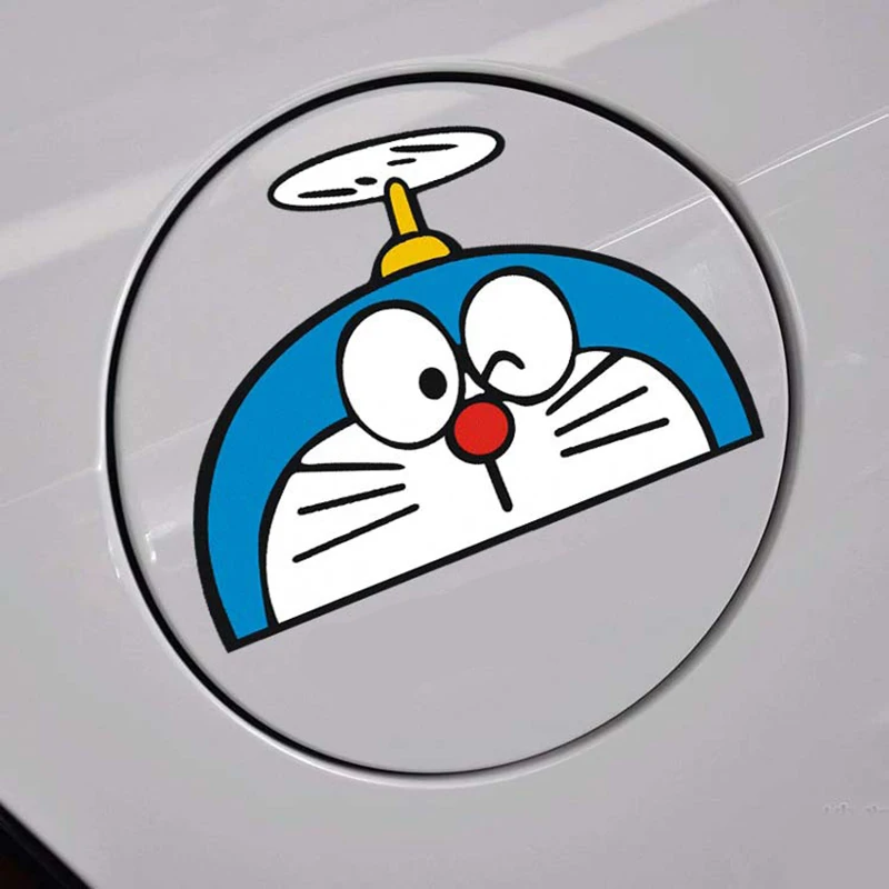 Забавная Автомобильная наклейка милая мультяшная Doraemon для крышки топливного
