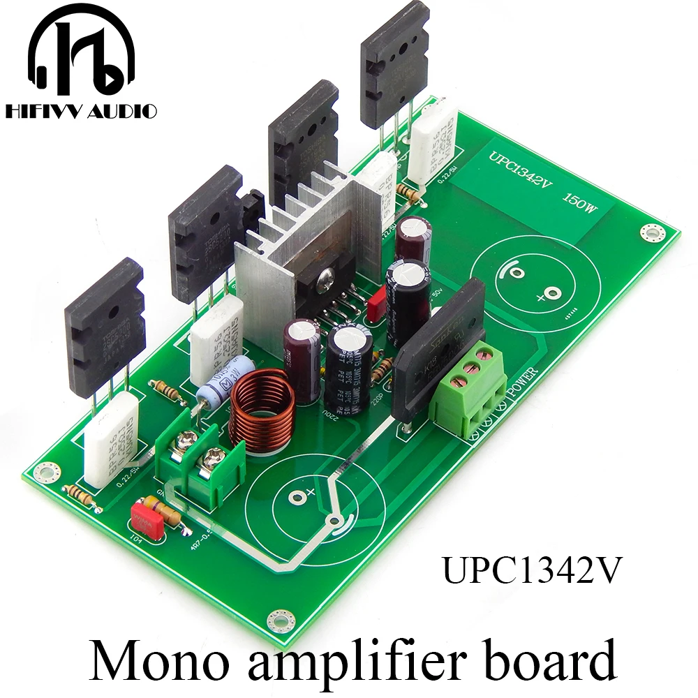 220W 220VA Mono HIFI Audio amplifier board of Power tube amp DIY kit UPC1342 2SC5200 2SA1942 5200 1943 UPC1342 Double AC 18-36V assemble upc1342v hifi mono power amplifier board 2sc5200 2sa1943 220w audio amp