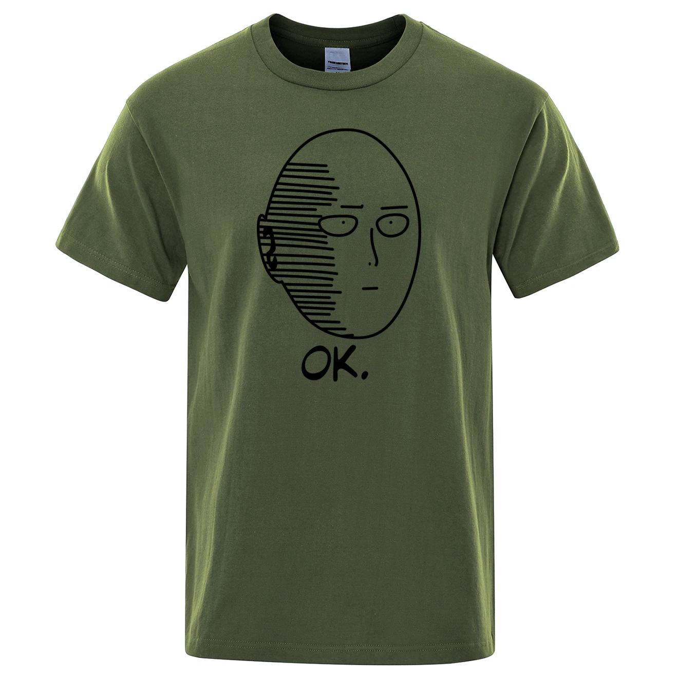 One Punch Man Saitama Sensei Мужская футболка с японским аниме хлопковая футболка Летняя Повседневная футболка с круглым вырезом Мужская Уличная Одежда Harajuku