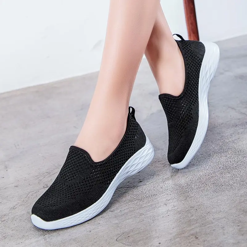 Light Weight Breath Sneakers Women's Summer Sports Shoes Women Running Shoes  Slip on Basket Sport Femme Black Shoes Walk E 400|Running Shoes| -  AliExpress