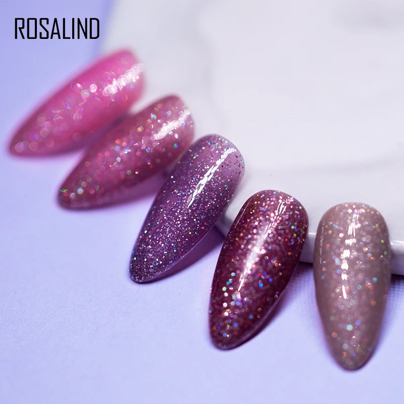 ROSALIND Гель лак для ногтей 15 мл Блестящий неоновый белый отмачиваемый маникюрный