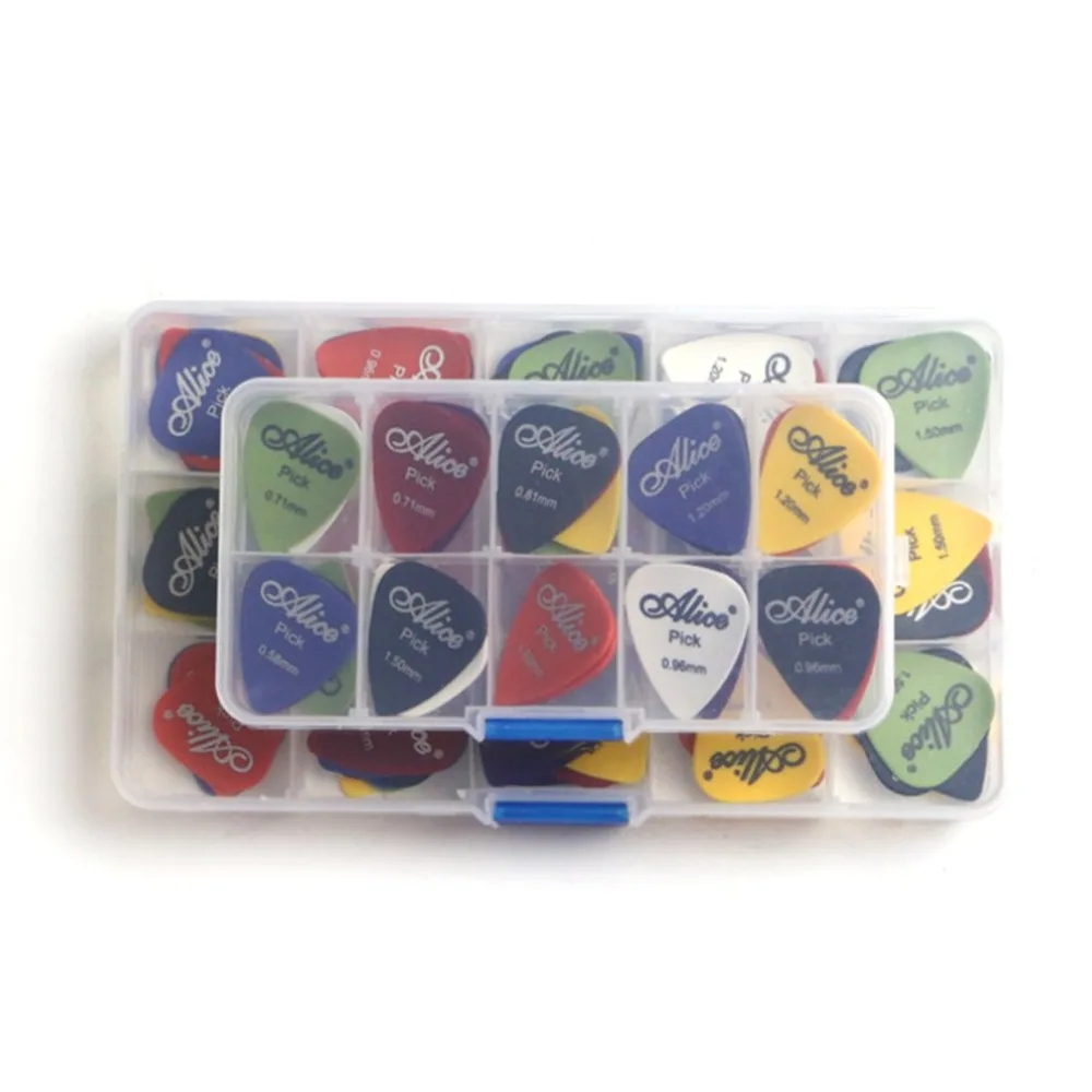 Красочные пластиковые медиаторы для бас-гитары красочные толщина медиатор гитара музыкальный инструмент с пластиковой коробкой