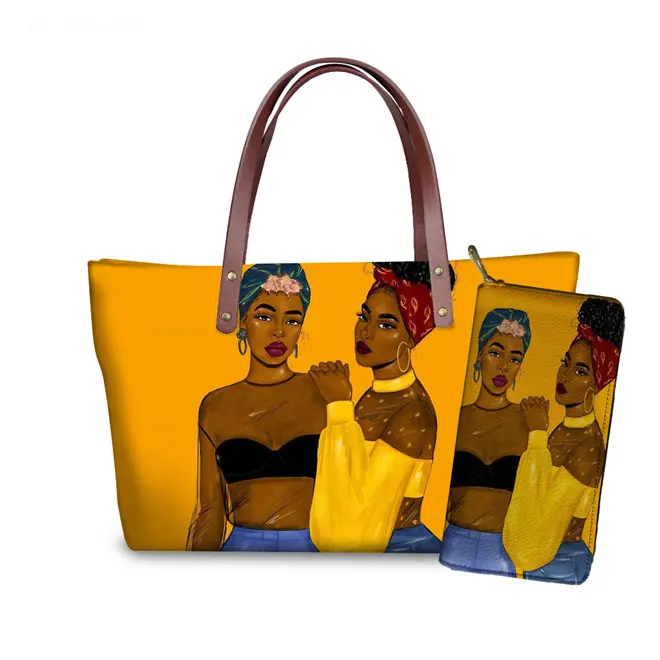 WHEREISART, женские сумки, сумки,, известные бренды, африканская пляжная сумка, Bolsa Feminina, афро черная вместительная сумка для девушек, кожзам, кошелек - Цвет: YQ4065ALZ21