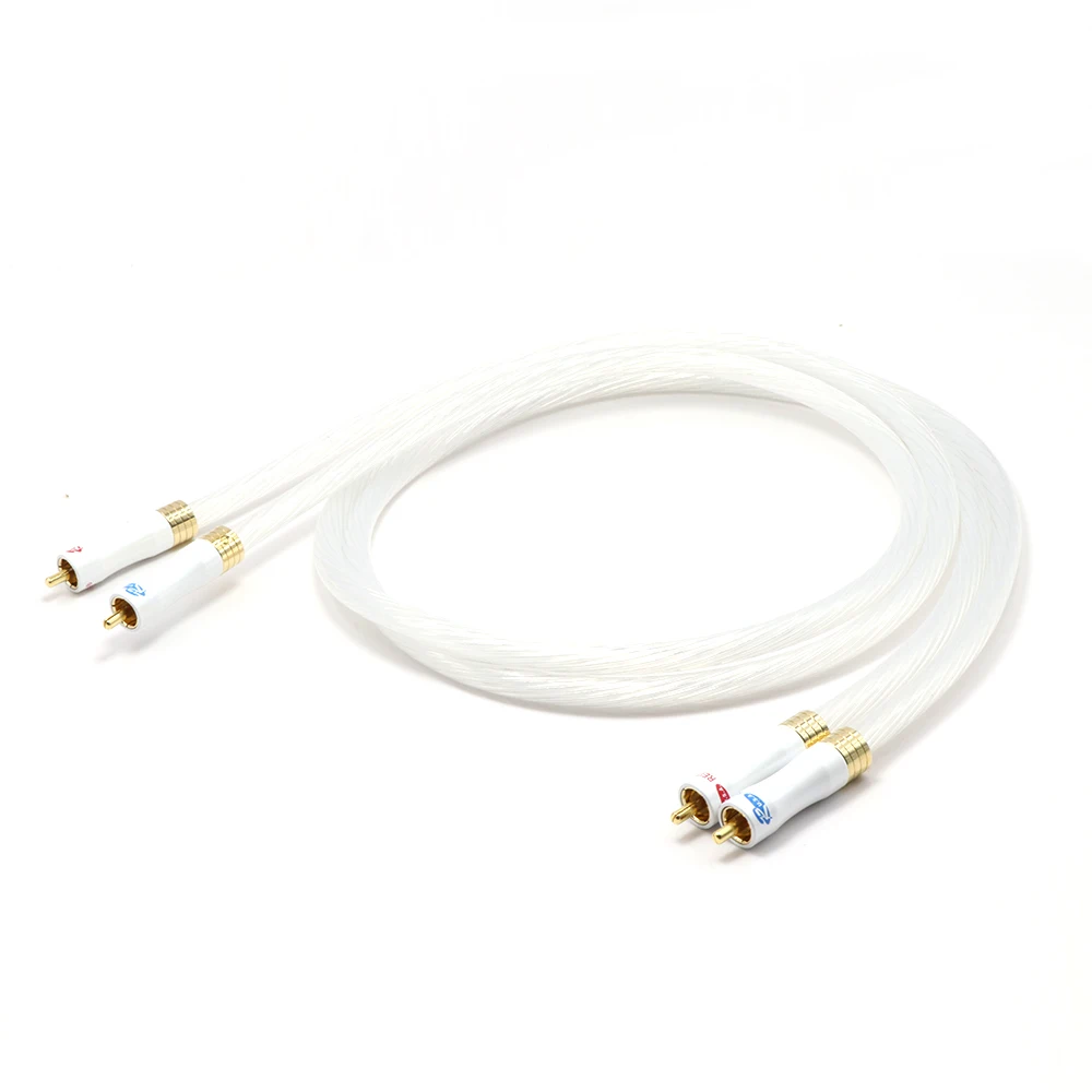 1 пара X402 5N посеребренный OCC RCA кабель, аналоговый кабель RCA, аудио кабель, посеребренный