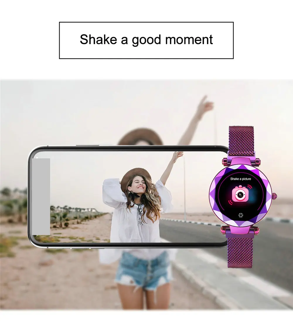 Модные женские Смарт часы IP67 водонепроницаемые пульсометр фитнес трекер