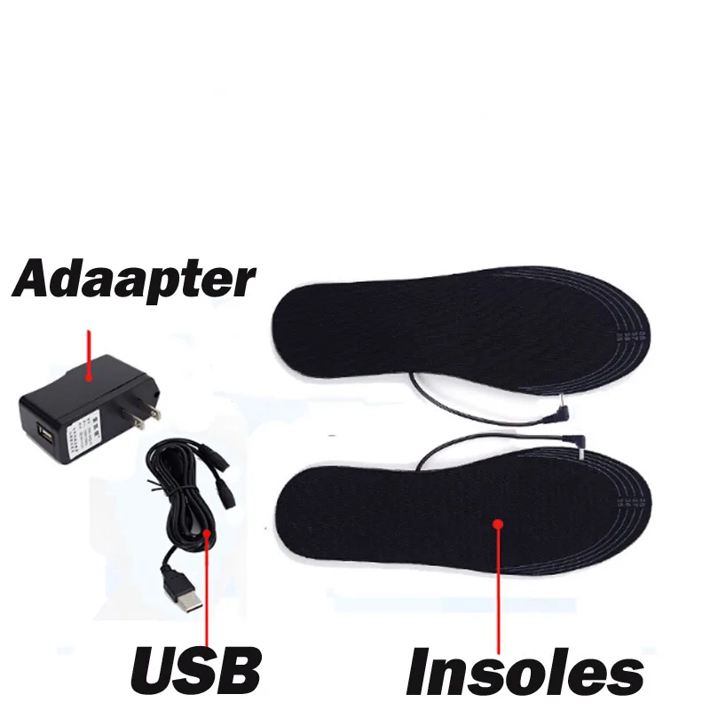 Новинка; Лидер продаж; модные стельки с электрическим питанием от USB для обуви; ботинки; сохраняющие тепло однотонные женские и мужские унисекс Стельки; 2 размера