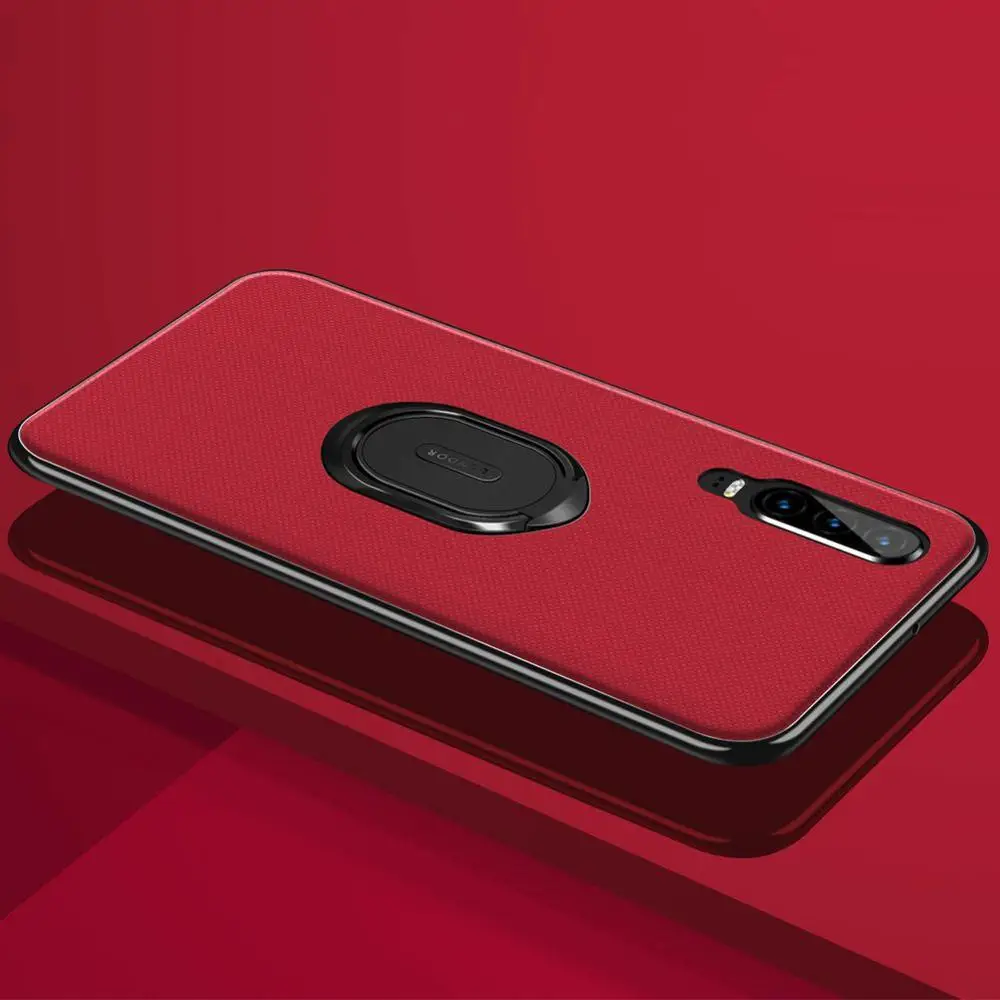 Чехол для huawei P30 Lite, чехол для huawei P20 Lite, кольцевой чехол для huawei P20 P20 Pro P30 P30 Pro, автомобильное силиконовое покрытие - Цвет: red