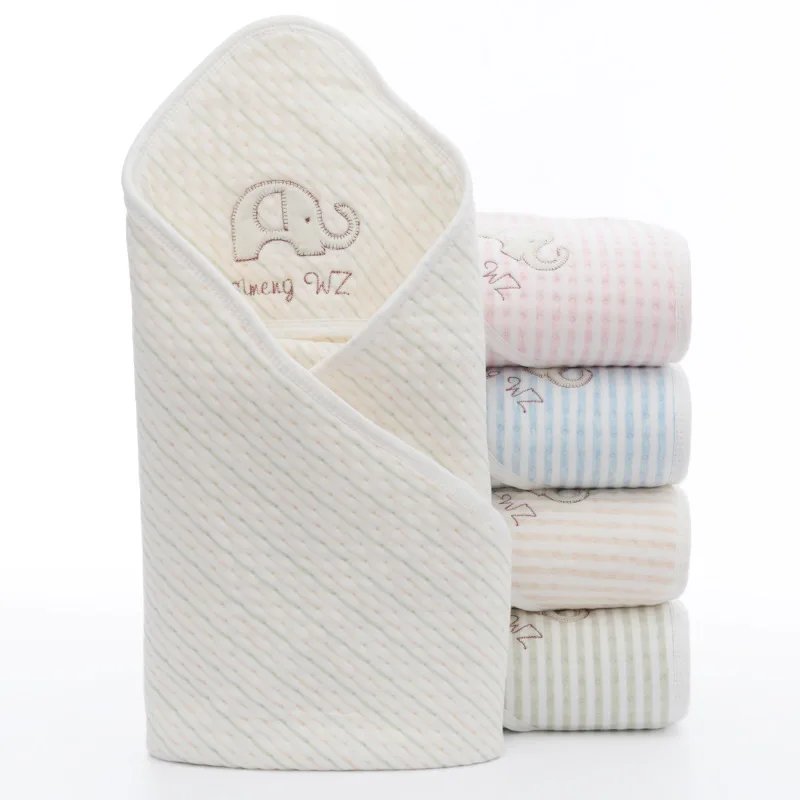 

Colored Cotton Baby Gauze Hug Quilt Newborn Wrapper Fall/Winter Swaddle Blanket Spring And Summer Baby Blanket Wrapper