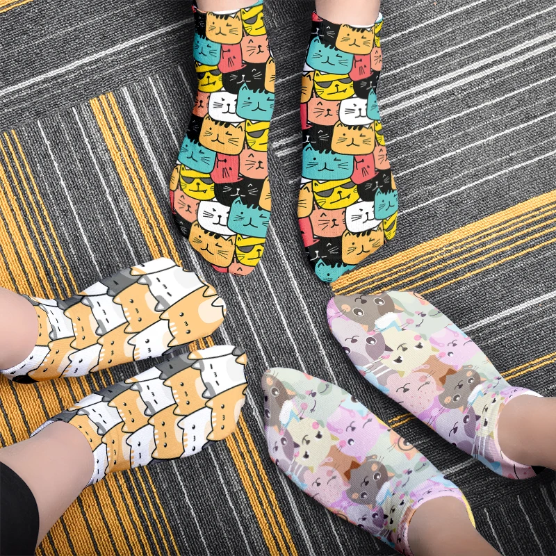 3D Mini Animal Summer Female Socks Cute Cartoon Cat Dog Girls Pure Cotton Low Ankle Socks High Quality Fuzzy Short Socks For Men