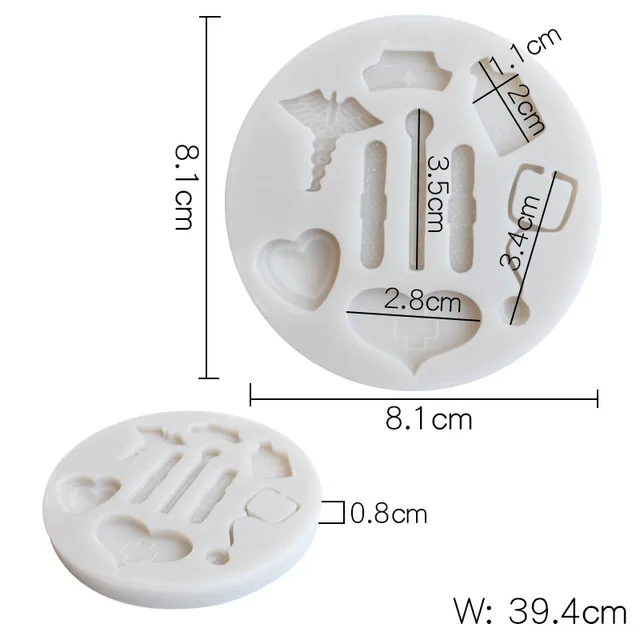 Ápoló Torta Szerszámok Témájú Orvosi Kalap Palack Szív Szerszám Gyógyszer Szilikon Penész Díszítő Cupcake Fondant - Image 6