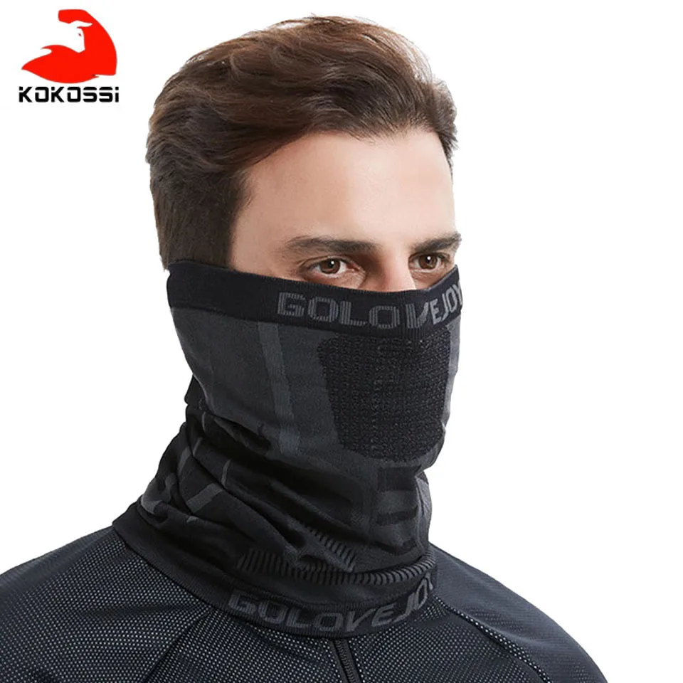 KoKossi Winter Sports Cap Cycling Headwear Thermal Fleece Hats Scarf Warmer Men Women Windproof Running Skiing Bike Caps