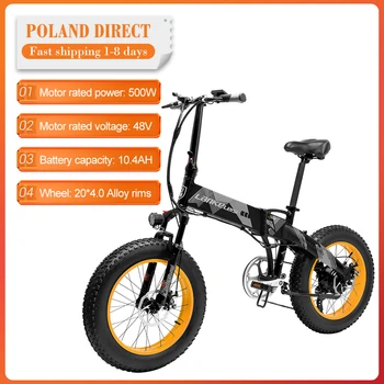 

[EU Direct] Lankeleisi 20 Inch Folding Electric bicycle 48V 500W 4.0 Fat Tire Max speed 35km/h Waterproof Foldable Electric Bike