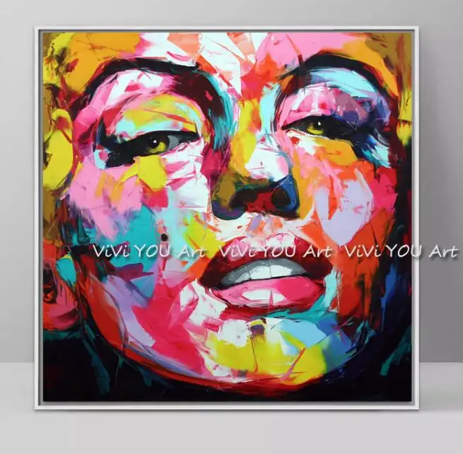 16 Ручная работа Франсуаза Nielly Мэрилин Монро портрет, холст, живопись палитра нож лицо масляная живопись Настенная картина для гостиной - Цвет: 16