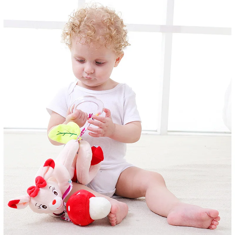 Baby Toys for 0-12 Months Plush Rattle Crib Spiral Hanging Mobile Infant Newborn Bed Animal Gift Baby Bed Stroller Hanging Toy