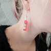 JWEIJIAO Resin Wine Bottle Dangle Earrings For Women 2021 Red,Yellow,Blue 7 colors random label Drop Earrings Simulation Jewelry 4