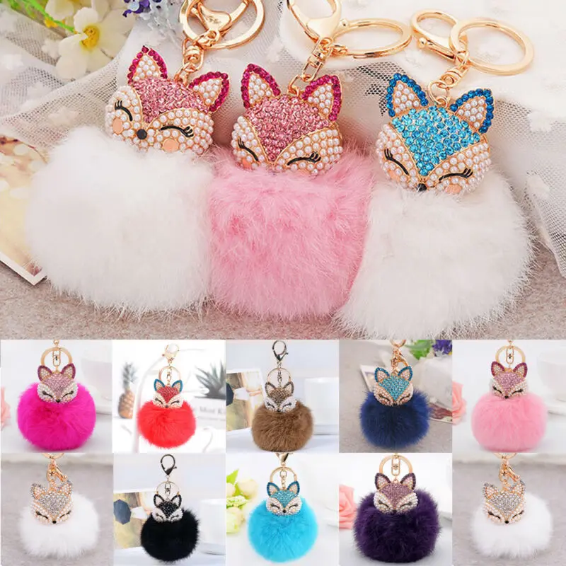 

Rhinestone Crystal Keyring Charm Pendant Purse Bag Key Ring Chain Ornament Bag Parts & Accessorie