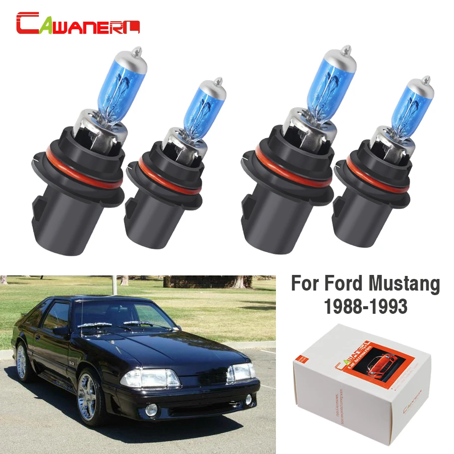 Cawanerl 4x100W 9004 9007 галогенная лампа 12 В 4300K теплый белый свет для Ford Mustang 1988-1993