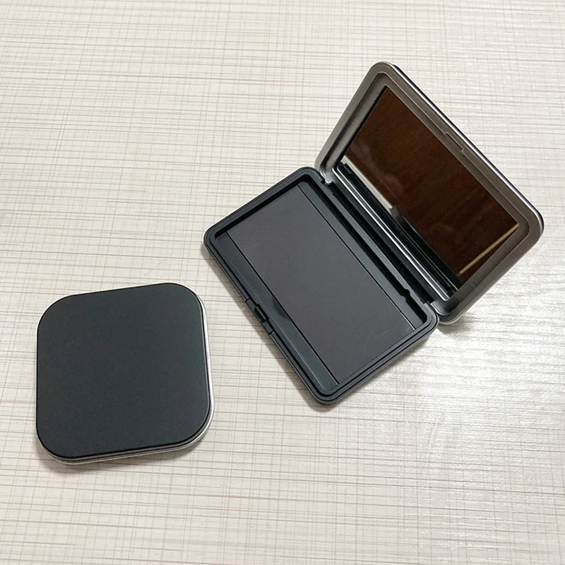 Empty Magnetic Cosmetics Palette 1pcs Matte Black Eyeshadow Blusher DIY Makeup Box Glitter Makeup Dispensing Box with Mirror_voghion.com