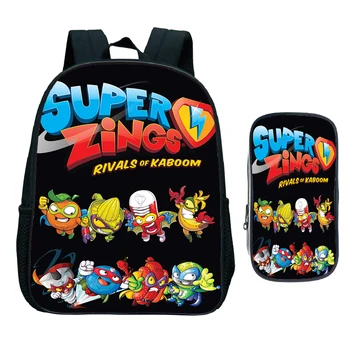 

2pcs Set Kids Game Super Zings Kindergarten Backpack Children Superzings Primary School Bag Toddler Bookbag Fashion Mochila