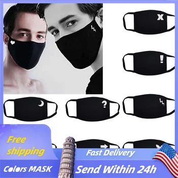 

1pcs Black Face Mask Fabric Adult Protective PM 2.5 Dust Mouth Cover Washable Reusable Mouth Mask Adjustable Mask mascarilla