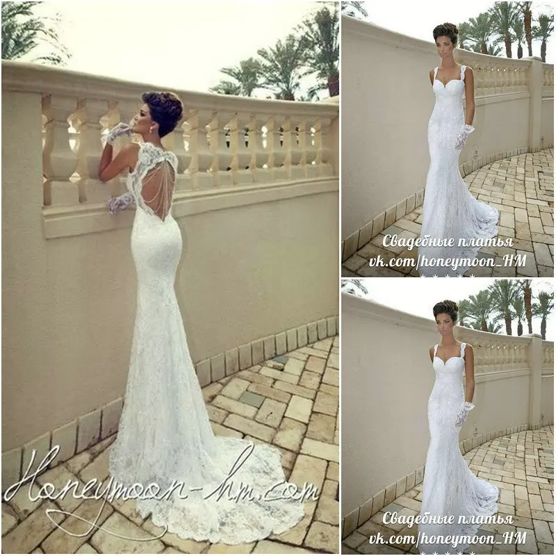 Hoge Kwaliteit Wit Sweetheart Hals Slim Fit Sexy Spaghettibandjes Kant Mermaid Trouwjurken 2020 Vestido De Novia Hoge Kwaliteit Wit Sweetheart Hals Slim Fit Sexy Spaghettibandjes Kant Mermaid Trouwjurken 2020 Vestido De Novia