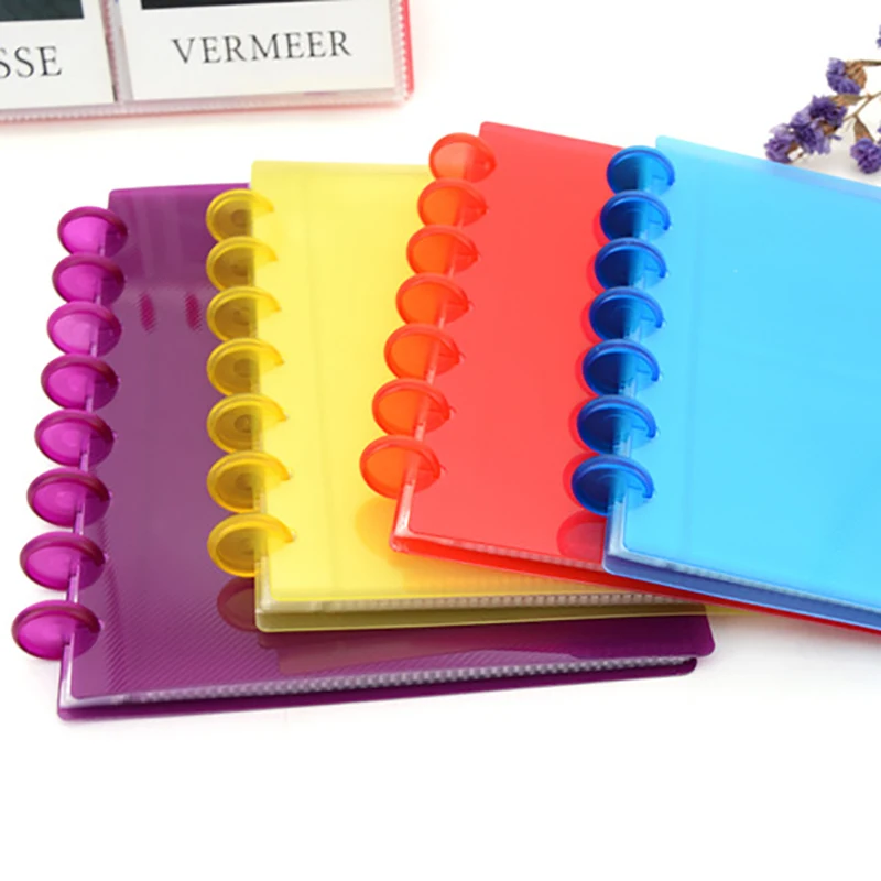 Colorful Fashion Mushroom Hole Book Cover A4/A5 Planner Skin Transparent Notebook Accessories 360 Degree Foldable | Канцтовары для