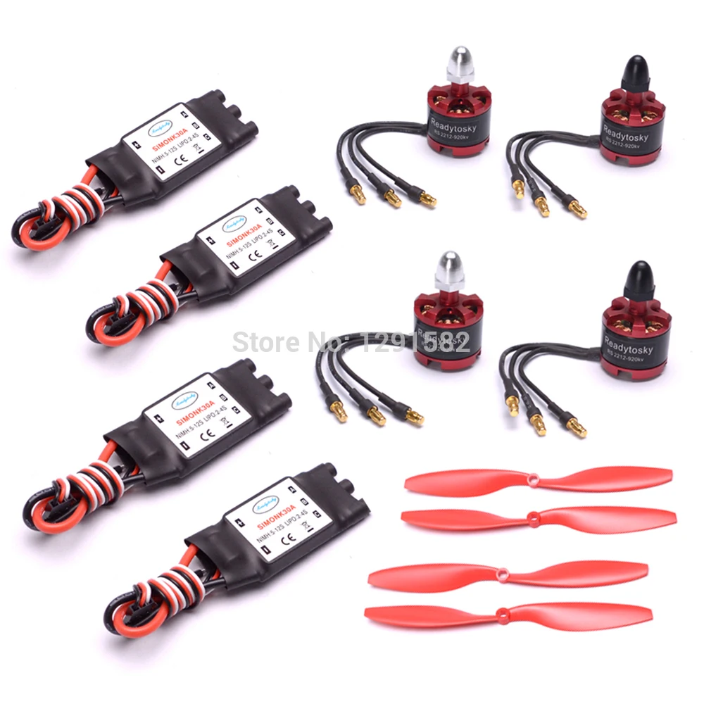 

Hot 2212 920KV Brushless Motor & 30A Simonk ESC with 5V 2A BEC & 1045 propeller for F450 F550 S500 S550 X525 Quadcopter Multicop