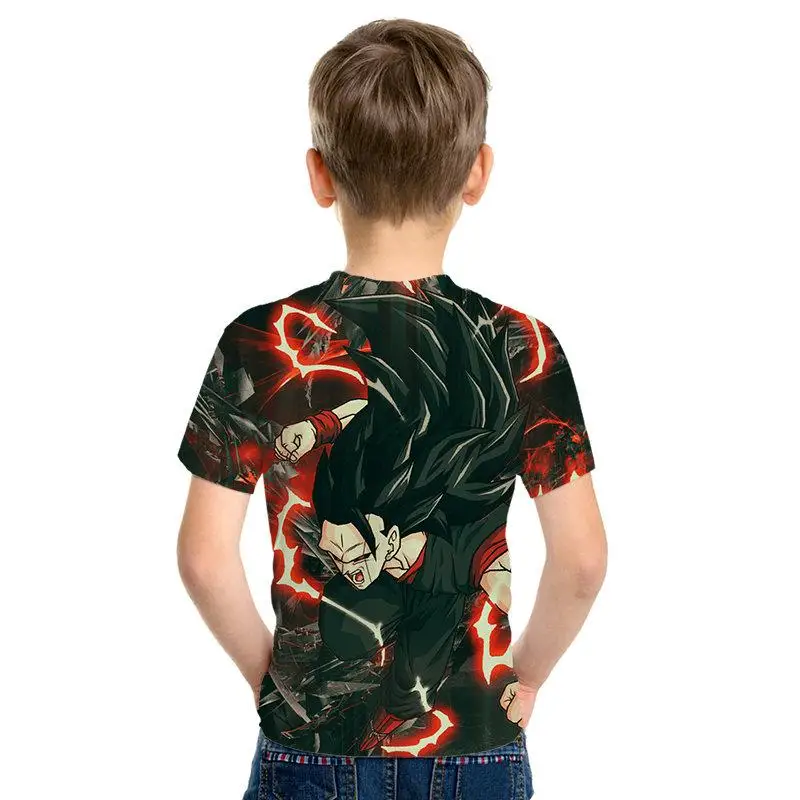 Детская футболка с изображением дракона и шарика Z goku Saiyan, Детская футболка с 3D-принтом, Детская футболка, модная футболка для мужчин и девочек
