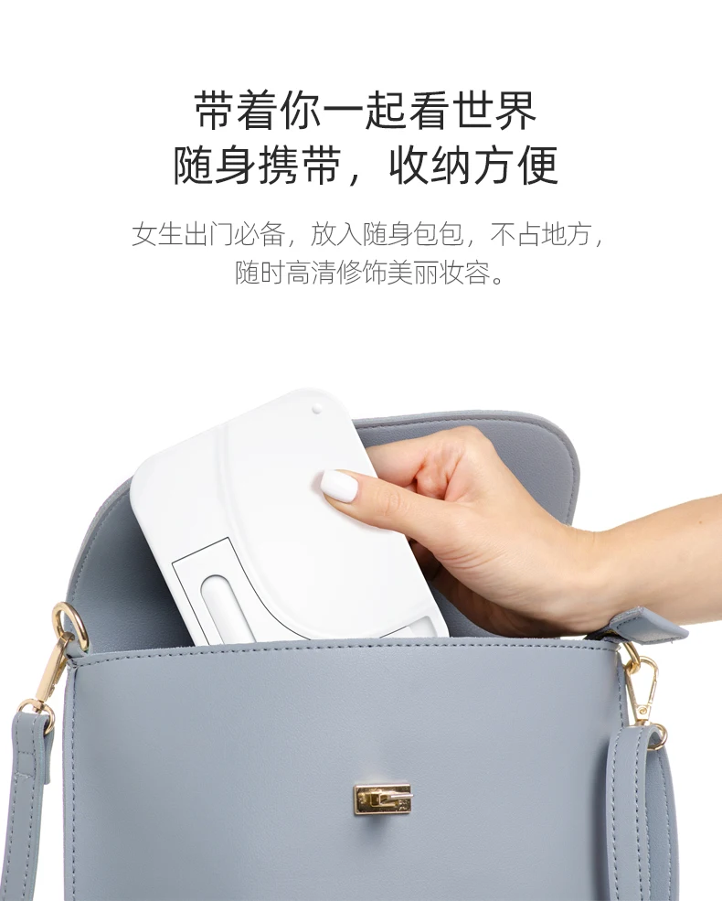 Новое зеркало для макияжа Xiaomi Mijia Youpin со светодиодной подсветкой, светильник с батареей 1500 мА, увеличительное стекло в пять раз, два цвета на выбор