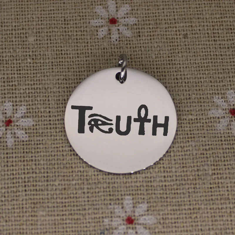 steel Stainless Steel Charms Truth Pendant Charm Laser Engraved Logo Polish Mirror Surface Wholesale Jewelry Lots Handmade Accessories - Окраска металла: steel