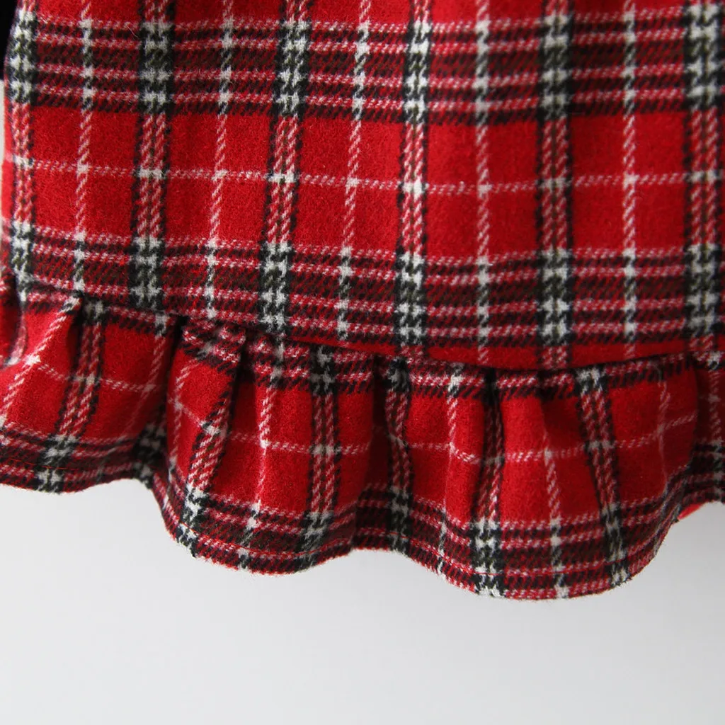 Платье для маленьких девочек vestido Infantil Menina فساتين اطفال осень-зима Отделка: пэтчворк, рюши; блузка в клетку Любовь платье с принтом Одежда Z4