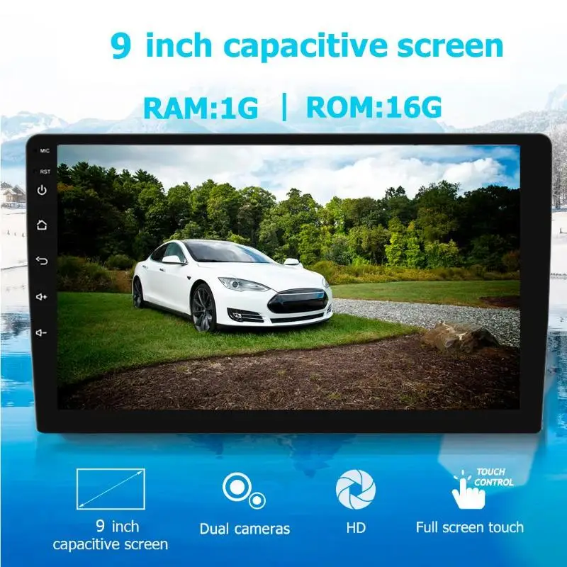 RK-A709 9 дюймов Сенсорный экран Android 8,1 автомобильный стерео BT GPS FM MP5 плеер