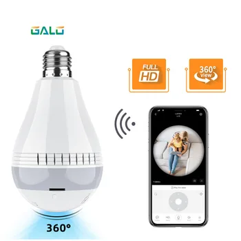 

IP camera Wifi 960P panoramic fisheye bulb lamp home security surveillance camera 360 degree home security automatic tracking