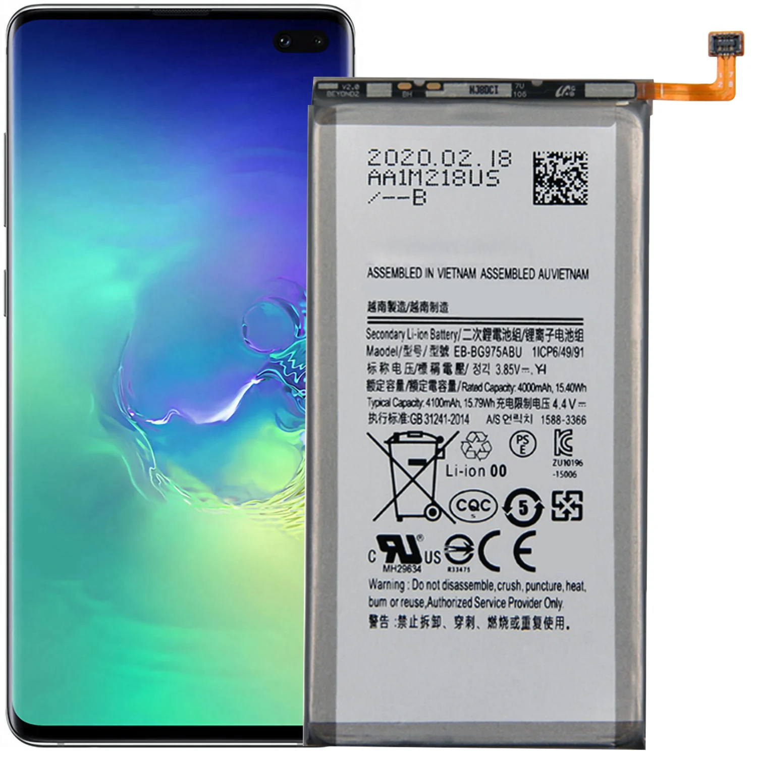 EB-BG975ABU аккумулятор для Samsung Galaxy S10 + Plus SM-G975F/DS SM-G975F запасная часть ремонта |