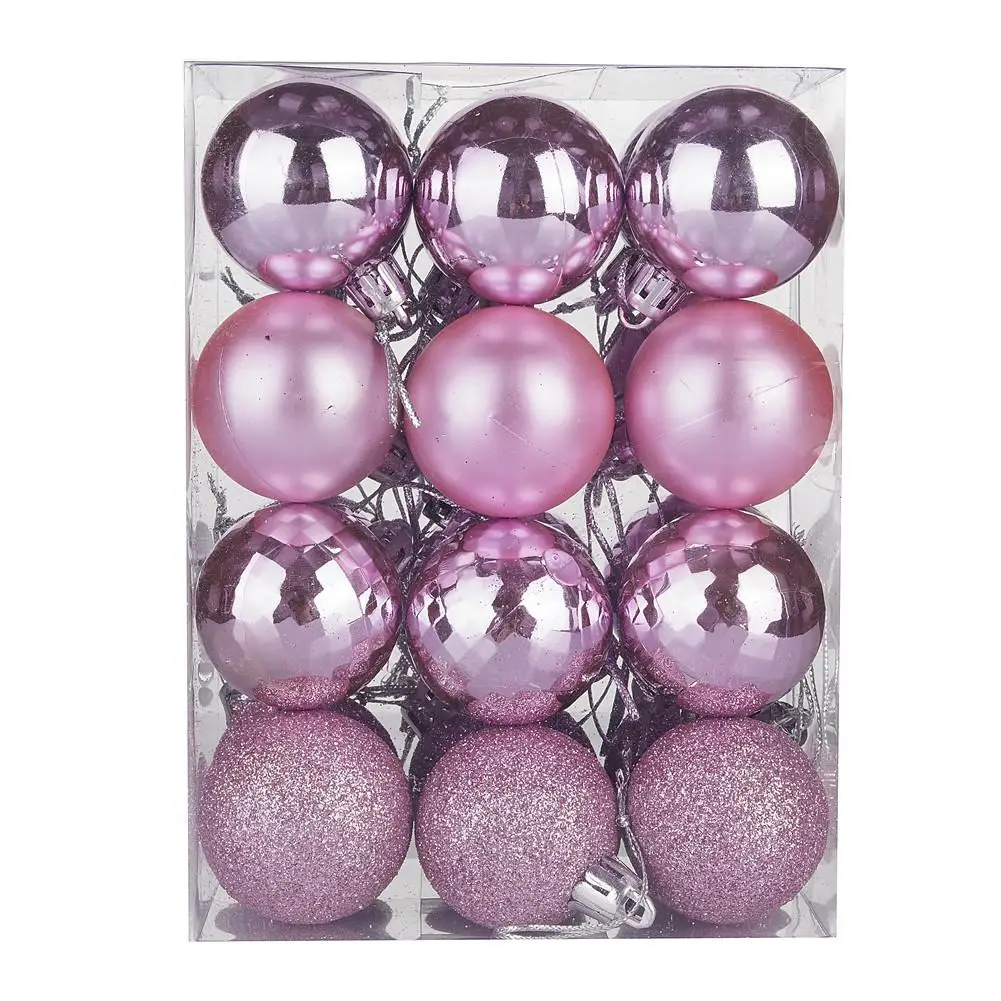 Christmas Tree Hanging Ball Beautiful Painted Ball Party Supplies for Family Gathering Christmas Party Decoration - Цвет: Розовый
