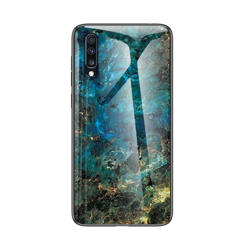 Мрамор узор закаленное Стекло задняя крышка чехол для телефона для samsung Galaxy A90 A80 A70 A60 A50 A40 A30 A20 A10 M10 M20 - Цвет: 3
